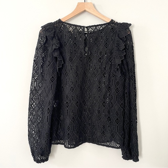 Sezane Noir Black Salina Long Sleeve Blouse 38 US 6 - Picture 5 of 12